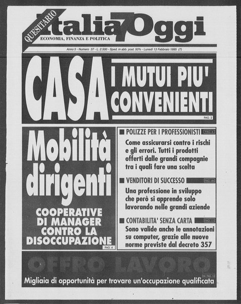 Italia oggi : quotidiano di economia finanza e politica